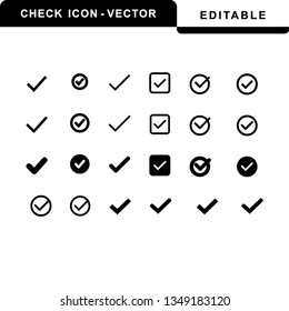 check icon vector. check mark icon. check list button icon -  Vector