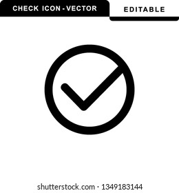 check icon vector. check mark icon. check list button icon -  Vector