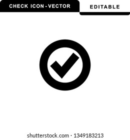 check icon vector. check mark icon. check list button icon -  Vector