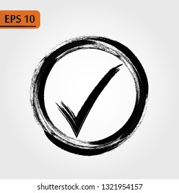 Check Icon Vector. Perfect Black pictogram illustration on white background. - Vector
