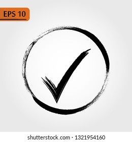 Check Icon Vector. Perfect Black pictogram illustration on white background. - Vector