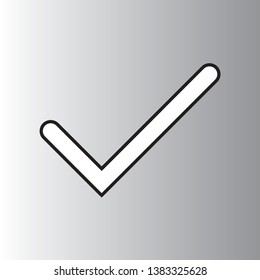 Check Icon Vector. Perfect Black pictogram illustration on white background. 