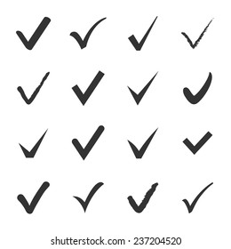 Check icon, Vector set of black confirm icons set for check box design. Check box