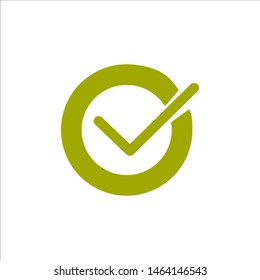 check icon vector sign. green, black