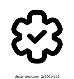 Verifique o vetor de ícone quanto à aprovação e à marca de conclusão da tarefa. Símbolo de verificação para interface de usuário e listas. Ícone de Linha
