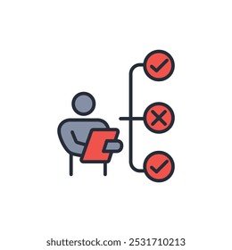 check icon. vector.Editable stroke.linear style sign for use web design,logo.Symbol illustration.