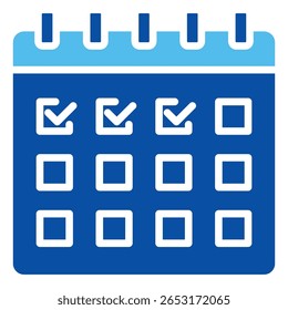 Check Icons In Blue Style, Vector Illustration