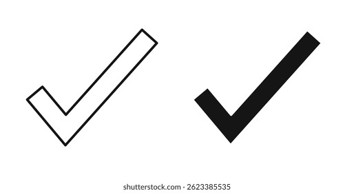 Check icons on white background for web