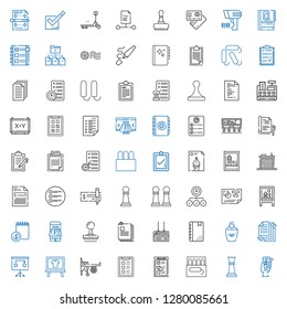 check icons set. Collection of check with check in, chess piece, tampon, checklist, task, engine, board, planning, files, highlighter, agenda. Editable and scalable check icons.