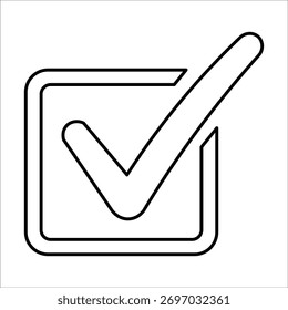 Symbole überprüfen. einfache Linienvektorgrafik