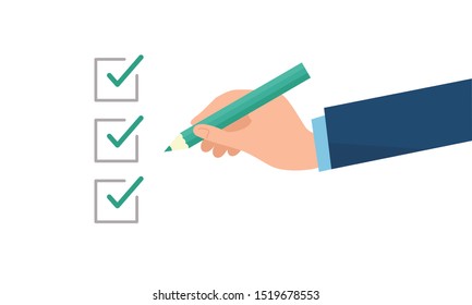 check image,hand holding pencil,white background