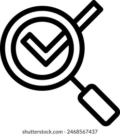 Check inspection icon with black outline style. yes, mark, ok, isolated, icon, check, checklist. Vector Illustration