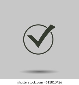 Check iocn. Flat vector illustration in black on white background.