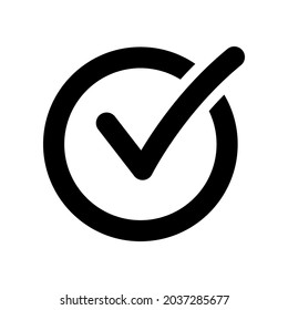 Check isolated button icon on white background
