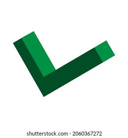 Check isometric mark, tick icon, succes - yes vector illustration isolated on background, vote positive .