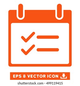 Check Items Calendar Day icon. Vector EPS illustration style is flat iconic symbol, orange color.