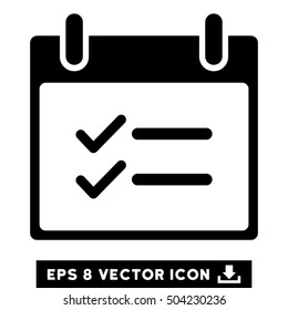 Check Items Calendar Day icon. Vector EPS illustration style is flat iconic symbol, black color.