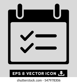 Check Items Calendar Day icon. Vector EPS illustration style is flat iconic symbol, black color.