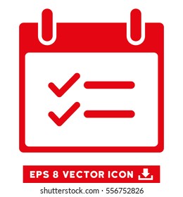 Check Items Calendar Day icon. Vector EPS illustration style is flat iconic symbol, red color.