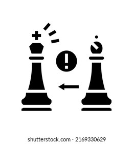 check king chess glyph icon vector. check king chess sign. isolated symbol illustration