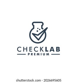 check lab logo science vector icon.
