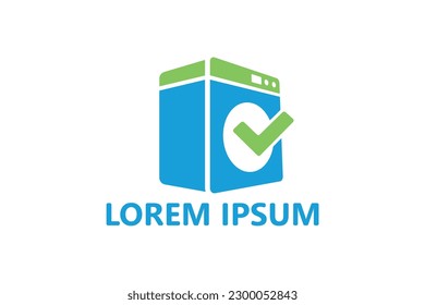 Check laundry logo template design vector