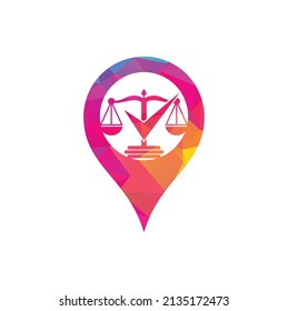 Check law firm gps shape logo vector. Law firm vector logo design. 