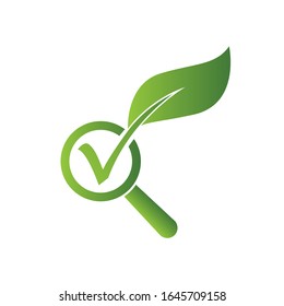 check leaf icon design vector, check wood green check audit icon