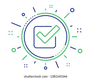 Check line icon. Approved Tick sign. Confirm, Done or Accept symbol. Quality design elements. Technology checkbox button. Editable stroke. Vector