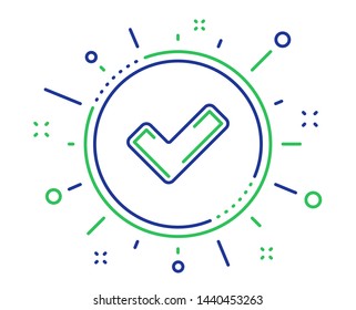 Check Line Icon. Approved Tick Sign. Confirm, Done Or Accept Symbol. Quality Design Elements. Technology Tick Button. Editable Stroke. Vector