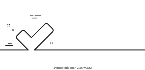 Markieren Sie das Symbol der Linie. Genehmigtes Zickzeichen. Symbol bestätigen, Fertig stellen oder akzeptieren. Minimaler Hintergrund der Illustration. Markieren Sie das Symbol für das Muster. White Web Template Konzept. Vektorgrafik