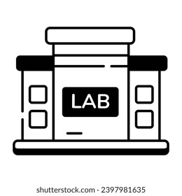 Check line icon design of lab building 