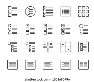 Check line icon set. Collection of vector symbol in trendy flat style on white background. Web sings for design.