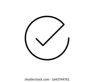 Icono de línea de verificación. Símbolo vectorial en estilo plano y moderno sobre fondo blanco. Compruebe si hay diseño.