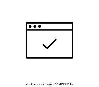 Icono de línea de verificación. Símbolo vectorial en estilo plano y moderno sobre fondo blanco. Compruebe si hay diseño.