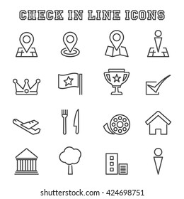 Iconos de línea de registro, símbolos de Vector mono