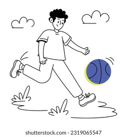 Check line illustration of playing basketball 