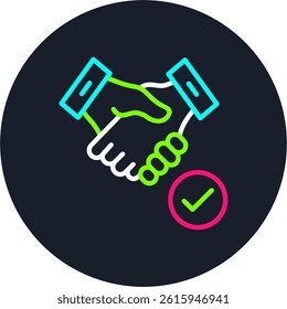 Check Line Multi Colour Circle