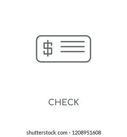 Check linear icon. Check concept stroke symbol design. Thin graphic elements vector illustration, outline pattern on a white background, eps 10.
