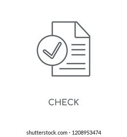 Check linear icon. Check concept stroke symbol design. Thin graphic elements vector illustration, outline pattern on a white background, eps 10.