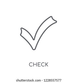 Check linear icon. Modern outline Check logo concept on white background from User Interface and Web Navigation collection. Suitable for use on web apps, mobile apps and print media.
