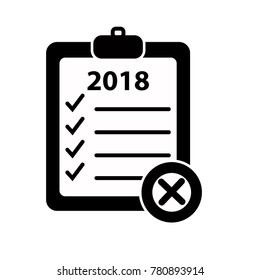 check list 2018 icon black and white