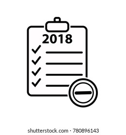 check list 2018 icon line art

