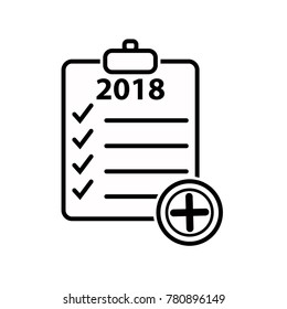 check list 2018 icon line art

