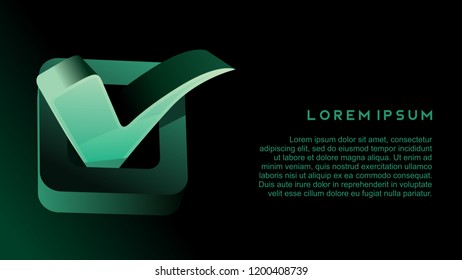 check list 3d modern futuristic style with dummy text for banner or presentation
