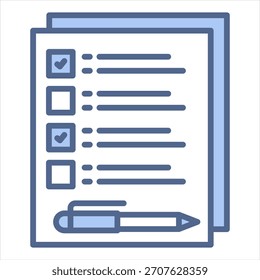Checkliste Blaues Symbol, Vektorgrafik