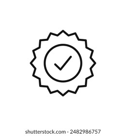 Check list blue tick icon logo sign vector outline