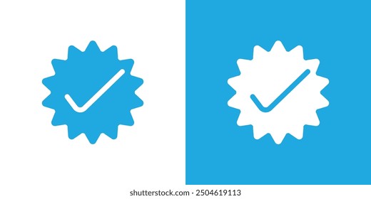 Check list blue tick icon Symbol mark in filled style
