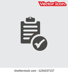 Check list board icon isolated sign symbol and flat style for app, web and digital design. Vector illustration.