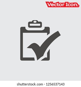 Check list board icon isolated sign symbol and flat style for app, web and digital design. Vector illustration.